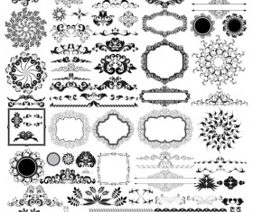 Ornaments elements border and frames vecor 04