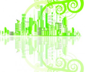 Creative ecology city background illustration 01