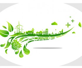 Creative ecology city background illustration 04