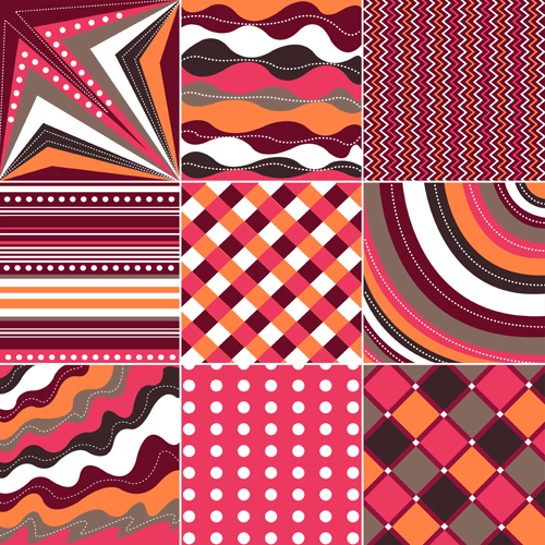 Beautiful fabric patterns vector material 01