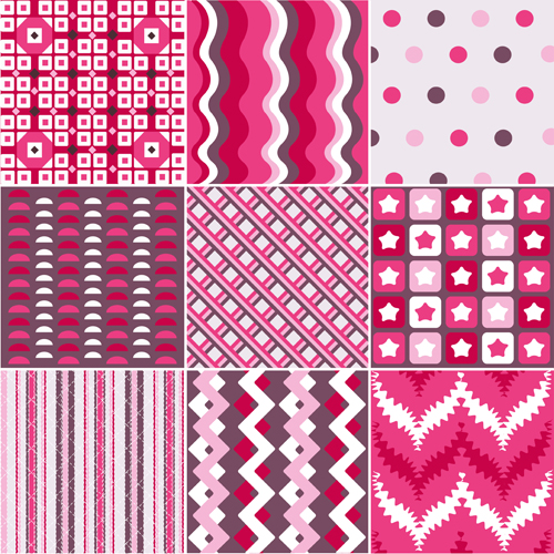 Beautiful fabric patterns vector material 02