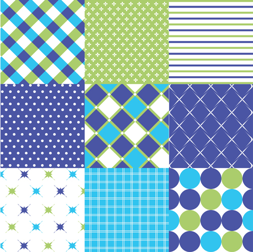 Beautiful fabric patterns vector material 04
