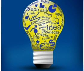 Creative light bulb concept background vector graphic 02
