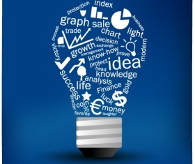 Creative light bulb concept background vector graphic 03