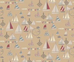 Nautical elements seamless pattern vector 01