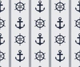 Nautical elements seamless pattern vector 03