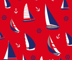 Nautical elements seamless pattern vector 04