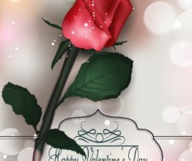 Valentines Day rose cards design vector 02