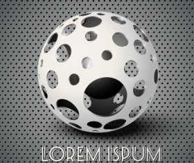 Creative sphere and metal background vector 02
