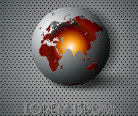 Creative sphere and metal background vector 03