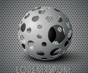 Creative sphere and metal background vector 04