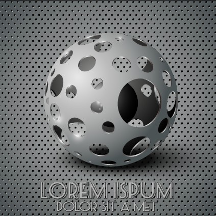 Creative sphere and metal background vector 04