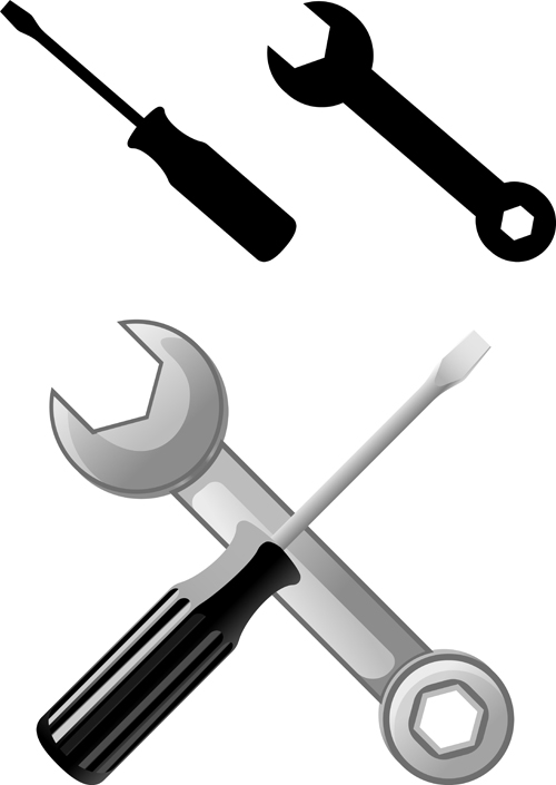 Realistic hardware tools vector graphic set 03