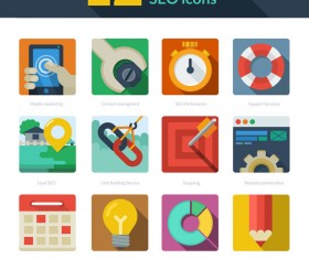 12 Kind flat seo icons