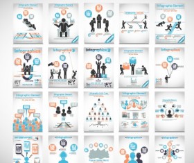 20 Kind business infographics vector set