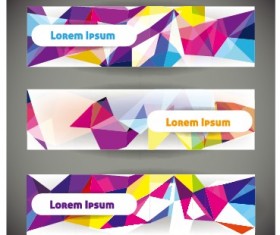 3D colored shapes banners vector set 03