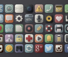 40 Kind retro web media icons