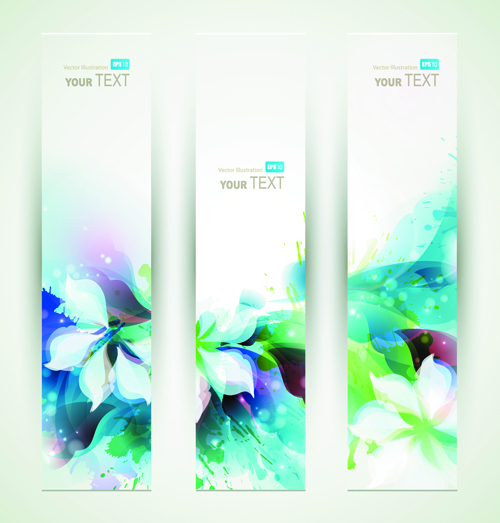 Abstract blue flowers vector banner