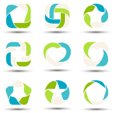 Abstract shapes colored logos vector 02