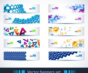 Abstractr colored web banner vector graphics 01