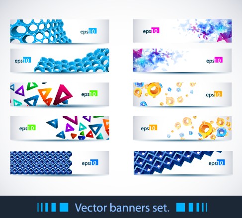 Abstractr colored web banner vector graphics 01
