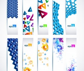 Abstractr colored web banner vector graphics 02