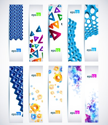 Abstractr colored web banner vector graphics 02