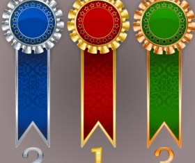 Creative colored award badges vector 02