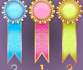 Creative colored award badges vector 03