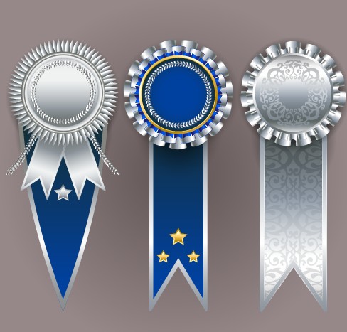 Creative colored award badges vector 04