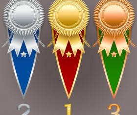 Creative colored award badges vector 05