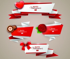 Shiny origami banners vector material 06