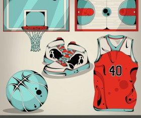 Baseball elements design vector set