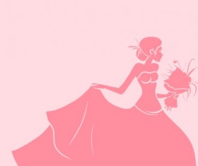 Beautiful bride design vector silhouette 01