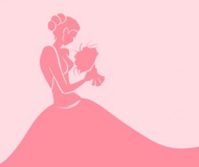 Beautiful bride design vector silhouette 02