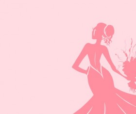 Beautiful bride design vector silhouette 04 free download