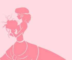Beautiful bride design vector silhouette 04