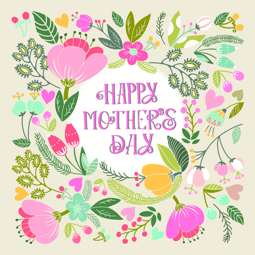 Beautiful floral pattern greeting cards vector graphics 01