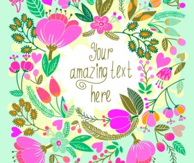 Beautiful floral pattern greeting cards vector graphics 02