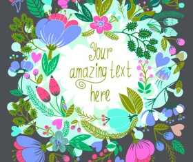 Beautiful floral pattern greeting cards vector graphics 03