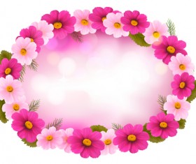 Beautiful flower frame vector graphics 02