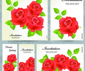 Beautiful flowers Invitation design material 02