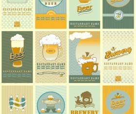 Beer menu creative cover vector set