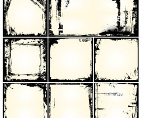 Black grunge frames design vector 02