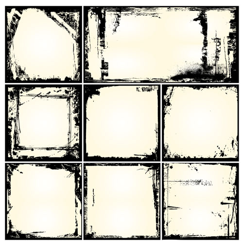 Black Grunge Frames Design Vector 02 Free Download