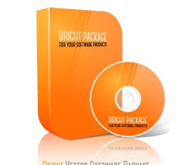Blank CD package box vector template 01