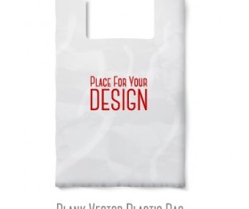Blank plastic bag creative vector