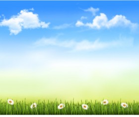 Blue sky and white clouds in spring design vector