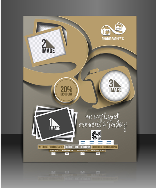 Business style numbered flyers cover template vector
