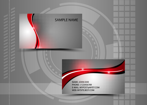 Modern style abstract business cards vector 05